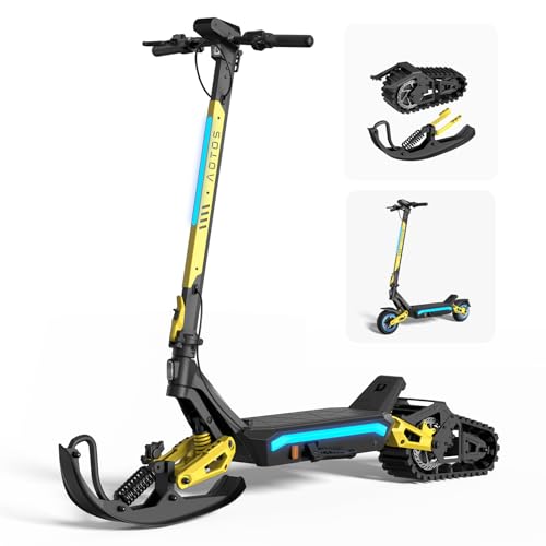 AOTOS GT01 Pro Electric Scooter 1500W 25MPH & 62Miles Ultra-Long Range 48V/30AH Removable Battery Dual Suspension & Braking System 10 Tires Off-Road Scooter (GT01 PRO + Snow Sled Accessories)