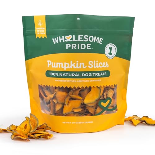 Wholesome Pride Pumpkin Slices Dog Treats Single Ingredient Dehydrated All Natural 20 oz