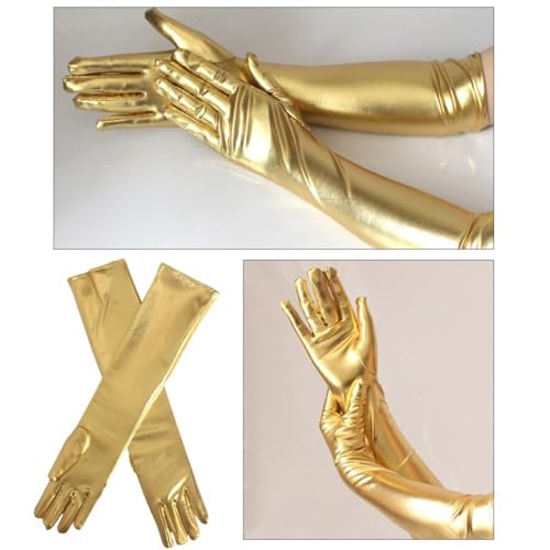 Long Patent Gloves Evening Party Gloves Elegant Satin Mittens for Wedding Holiday Party Events Activities Dress Cosplay Decoration2