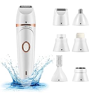 Elektrischer Rasierer Damen Trimmer, Achort 7 in 1 Multifunktion Epilierer Rasierer Trimmer, USB Wiederaufladbar für eine mühelose Anwendung an Beinen, Körper und Gesicht