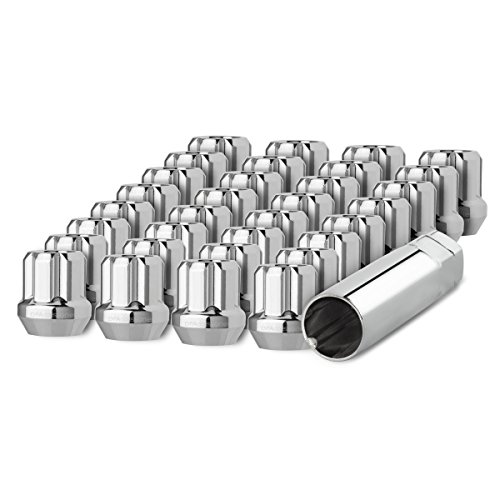 DPAccessories 32 Chrome 9/16-18 Open End Duplex Spline Tuner Lug Nuts for Aftermarket Wheels LOS2B3HC-CH04032