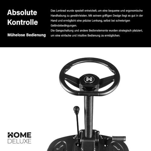 Foto von Home Deluxe - Benzin Aufsitzrasenmäher - Reaper Schwarz - Motor Leistung 4,5 kW (6,5 PS) - 150 Liter Auffangkorb - 61 cm Schnittbreite und höhenverstellbar - Inkl. kompl. Zubehör