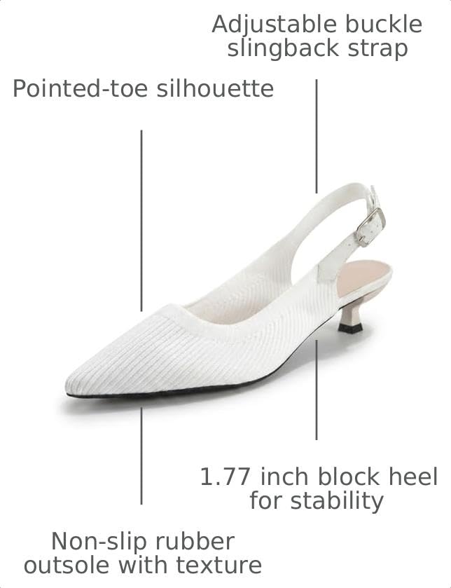 Image of youngshow Women's Slingback Kitten Heels for Work
