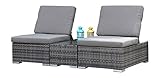 Hospitality Rattan Sapphire Outdoor Collection 3Piece Seating Set, Black/Grey...