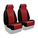 Coverking Custom Fit Front 50/50 High Back Bucket Seat Cover for Select Ford Freestar Models - Premium Leatherette 2-Tone (Red with Black Sides)