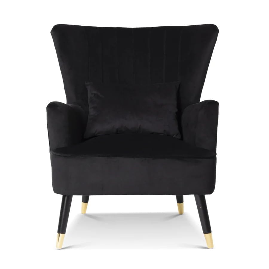 Image of Chair Armchair Single Sofa Chair for Small Apartments, Living Room or Bedroom Chair (Bllack)