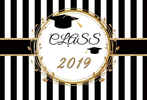 Qinunipoto 2019卒業寮1.5m*1m白黒ストライプ写真背景ビニール用新生児子供結婚式ホリデー誕生日パーティーテレビビデオ制作