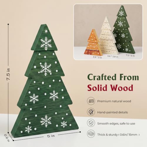 3Pcs Wooden Tabletop Christmas Tree Decorations - image 3