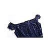 Women's Elegant Fixed V-Neck Classic Floral Lace Bodycon Cocktail Lace Dress (931B-1-3 Navy, L)