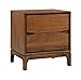 New Spec Monte Rosa 2 Drawer Wood Night Stand in Walnut
