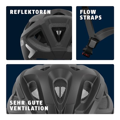 ABUS Unisex, Fahrradhelm, Schwarz (Velvet Black), M (52-58 cm) – Ansicht 5