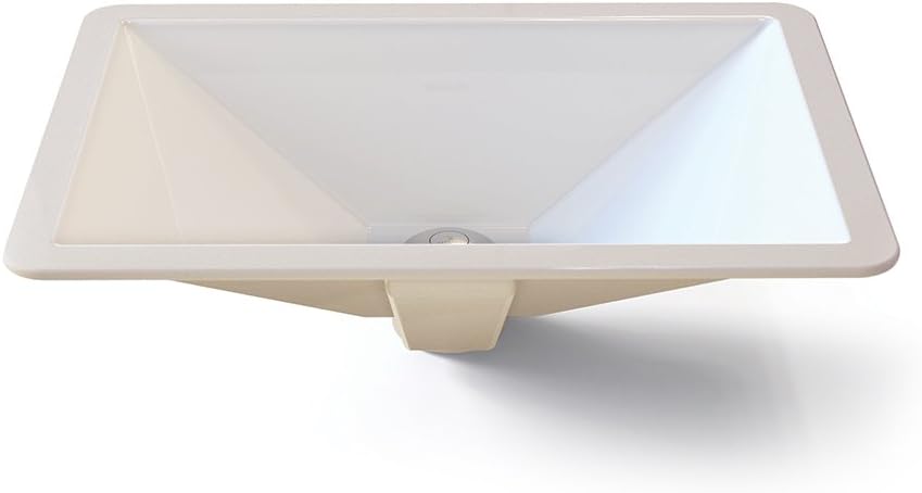 DECOLAV 1409-CWH Amabella Classically Redefined Rectangular Vitreous China Undermount Lavatory Sink, White