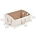 EZOWare Set of 3 Large Nursery Storage Bins Foldable Fabric Trapezoid Organizer Boxes with Cotton Rope Handle, Collapsible Basket for Shelves, Closet, Baby Toys, Diaper, Towel - Small