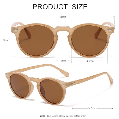 Image of JOVAKIT Vintage Kids Polarized Sunglasses for Girls Boys Age 2-9, Round Sun Glasses for Children UV400 Protection