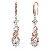 💕 Plata de ley 925: los pendientes mujer largos infinito están hechos de auténtica plata de ley 925, altamente pulida, con revestimiento protector para un brillo duradero, sin níquel, hipoalergenicos