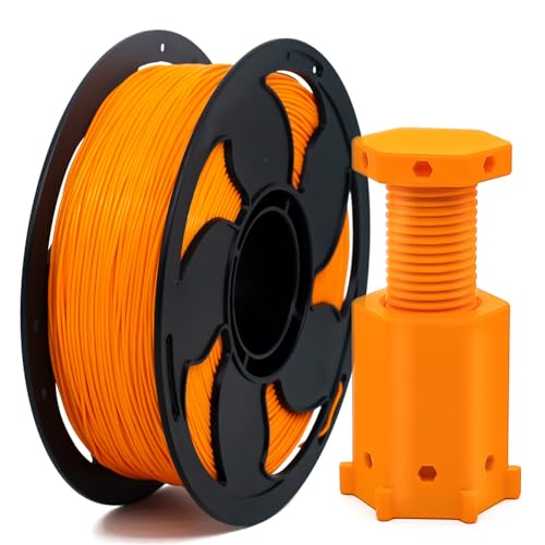 Image of Orange PLA Basic 1.75mm 1kg Spool 600mm /s High Speed 3D Printer Filament | Beginner friendly Low warping No tangle Smooth finish Neatly wound Fast 1kg spool 2.2lbs AMS compatible for Bambu AnkerMake