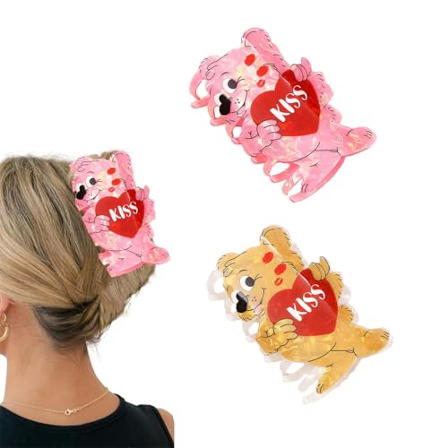 Pince à cheveux forte tenue pour cheveux épais lot de 2 pinces ours 8,9cm