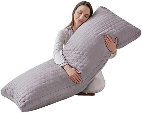Qeils Body Pillow for Adults,Long Pillow for Sleeping, Large Pillow Insert for Side Sleepers - 21"x54"(Grey)