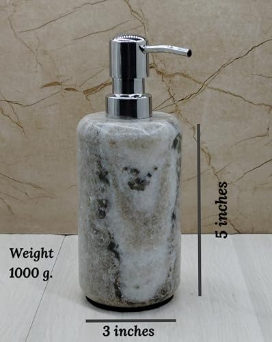 Image of Bathroom Soap Dispenser for Wash Basin & Home Decor Bath Accessories Off White Marble Liquid Dispenser handwash soap | Shampoo |Lotion Dispenser for Bathroom & Kitchen Best in Quality