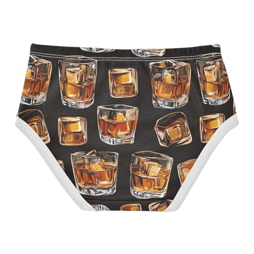 ZZKKO Whisky Glass Black Girls Underwear Toddler Panties for Girls Comfort Brief Size 2T-8Y2