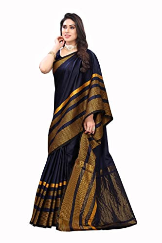 Image of VJ Fashion Women Cotton Silk Saree With Blouse Piece freesize