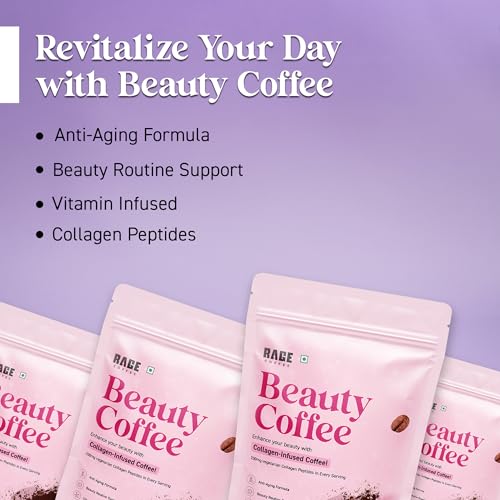 Rage Coffee Collagen Infused Beauty Coffee Powder - 200g | 100% Pure Coffee& Natural Collagen Extract For Healthy Skin, Hair & Nails | Improved Immune Function - Image 3