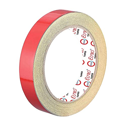 Image of EURO Car Reflective Body Self-Adhesive Glow in the Dark Strip Vinyl Neon Tape | 2 cm X 10 meter (Red)