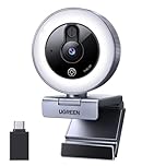 UGREEN 2K/30fps Webcam for PC, Full HD Webcam for Laptop, Noise Canceling Microphone, Adjustable Ring Light, USB Web Cam Camera for Live Streaming, Zoom Meeting, Skype, Video Calling, Conferences