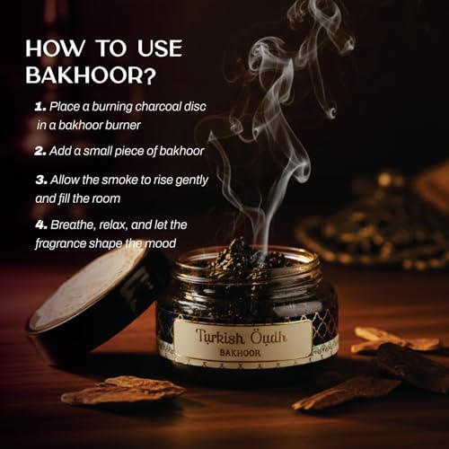 Image of Devdarshan Turkish Oudh Bakhoor (50g) Pack of 1 | Premium Long-Lasting Oriental Aroma | Natural Resin for Home Fragrance, Meditation & Relaxation | Luxurious Scented Bakhoor