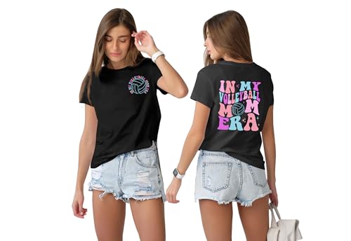 Volleyball T-Shirt for Women in My Volleyball Mom Era Shirts Volleyball Game Day Graphic Tees Tops4