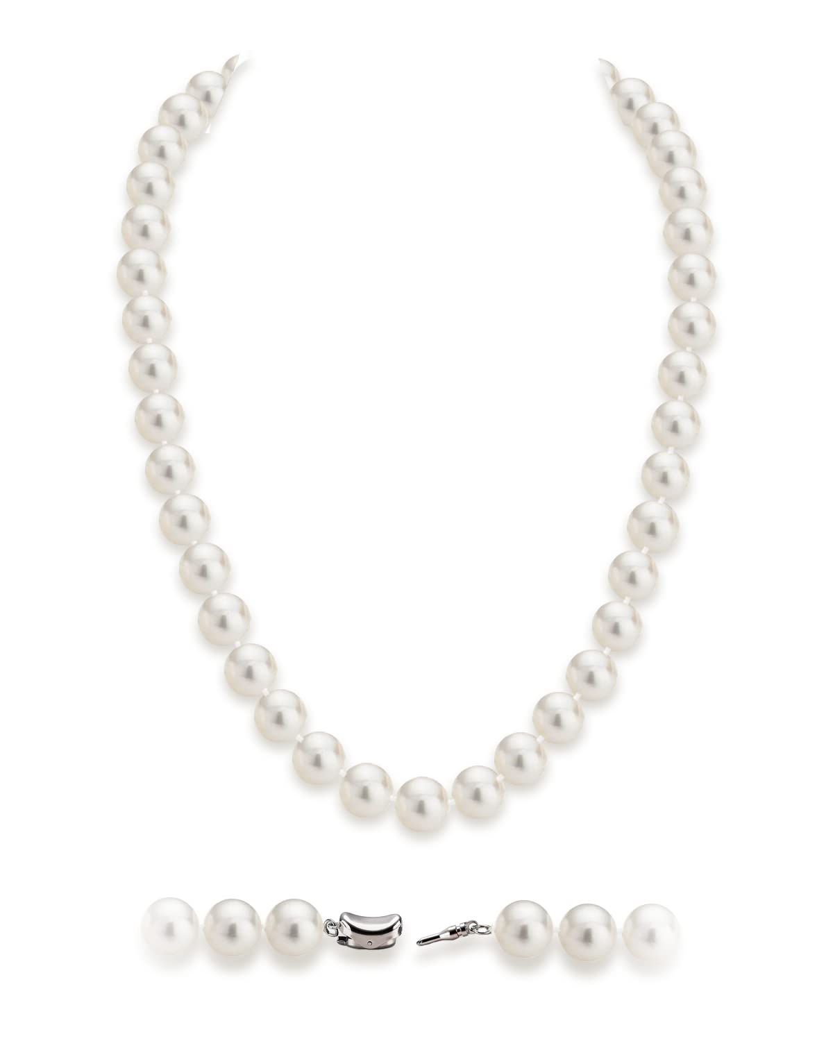 HUWODY Round White Simulated Shell Pearl Necklace Pearl Choker Necklace Jewelry for Women