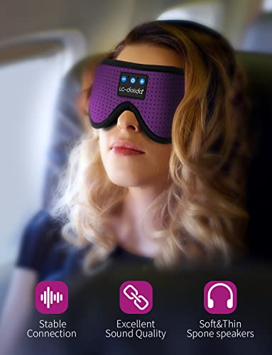 Sleep Mask With Bluetooth Headphones,Lc-Dolida Sleep Headphones Bluetooth Sleep Mask Breathable Sleeping Headphones For Side Sleepers Best Gift And Travel Essential (Purple) #TOP5
