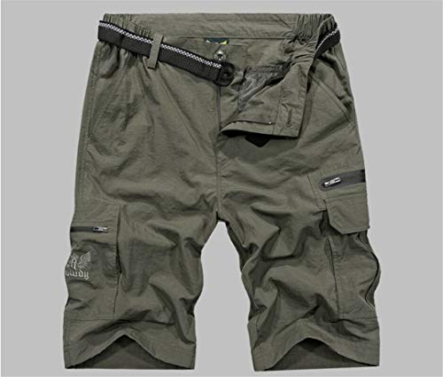 KEHAIOO MTB Cycling Shorts, All Mountain Bicycle Pants, DH MX AM Downhill Bicycle Shorts Green XL
