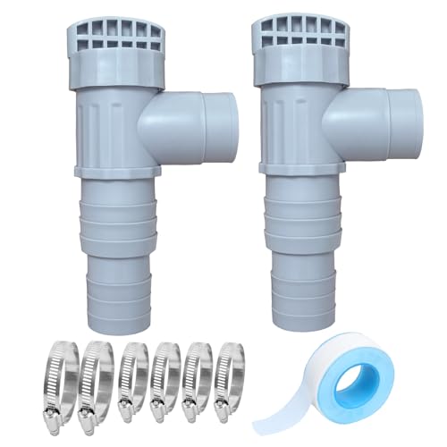 JINGTOPS Pool Absperrhahn Mit 32mm Schlauchadapter,Pool Zubehör Ventil Schlauchverbinder 32mm,Pool Adapter 32 Mit Eckventil Für Pool Pumpe Mit Sandfilter Wartungs