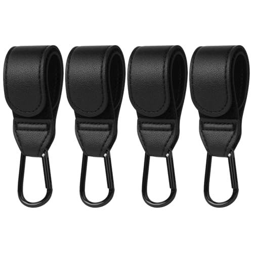 URAQT Ganci Passeggino, 4 Pezzi Nero Ganci per Passeggino Gancio