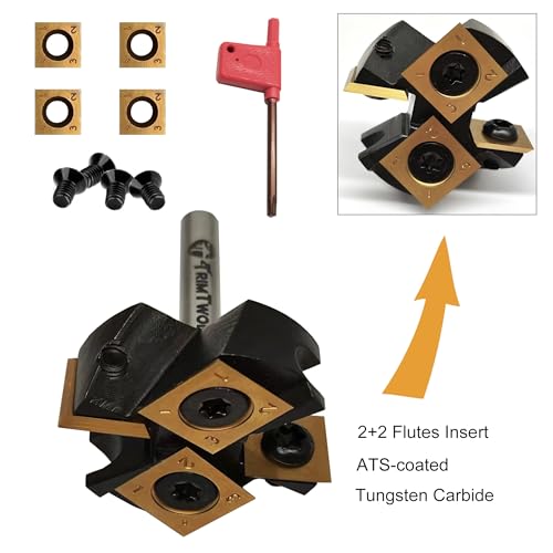 Fraise à défoncer 2 + 2 inserts en carbure pour un surfaçage net et rapide