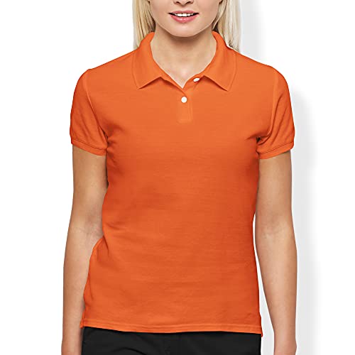 Camisa gola polo feminina lisa Factory 42 (Laranja, G)