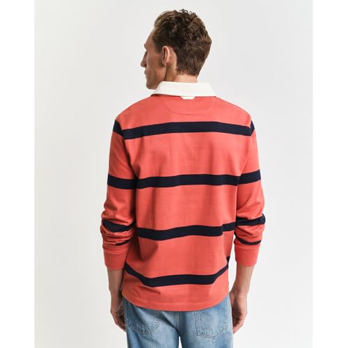 Gant Para Hombre. 2044013 Polo Rugger De Rayas En Hilo TeñIdo Rojo (S), Casual, AlgodóN, Manga Larga - 2