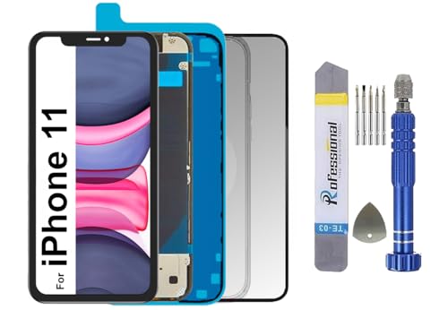 ItGo OEM Display für iPhone 11 A2221 A2111 LCD Bildschirm Ersatz Touchscreen mit Werkzeug Schwarz mit Rahmen Hohe Qualität
