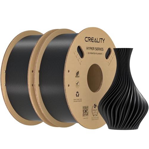 Image of Creality Hyper PLA Filament 1.75mm 2KG, High-Speed Printing 30-600mm /s, Smooth Extrusion and Stable Printing, Low Stringing, 3D Printer Filament,+ /- 0.03mm Accuracy (Black+Black)