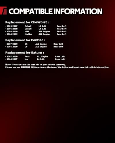 Image of Torchbeam Rear Brake Caliper Left for Chevrolet 2004-2012 Malibu, Pontiac 2005-2010 G6, Chevrolet 2008-2010 HHR, Saturn 2007-2009 Aura, Rear Left Caliper Replace # 18B4893