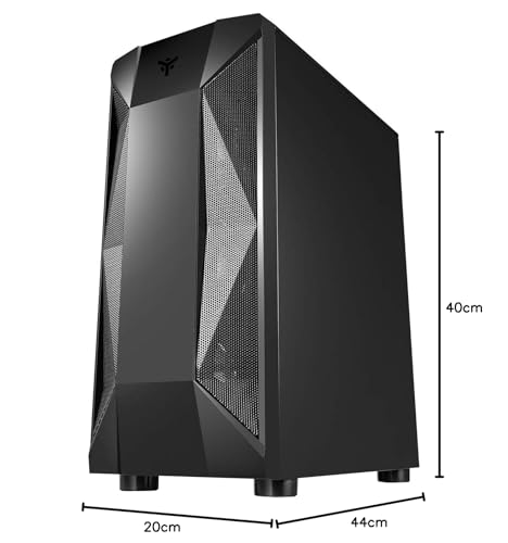 THE ROCK EVO - Case PC Gaming Middle Tower ATX, 1 Ventole da 12 cm ARGB in dotazione, 2xUSB3.2 - frontale ABS e mesh, pannello laterale in vetro temperato, nero - Case PC - Immagine 7