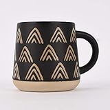 Material: Steinzeug Sass & Belle Tasse Dreiecke Steinzeug schwarz braun 350ml