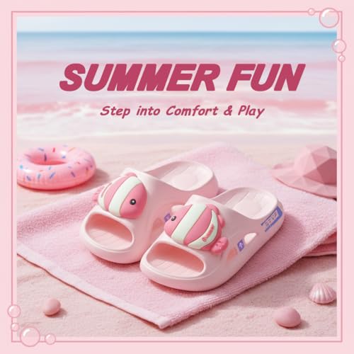 Image of Kids Cloud Slides Boys Girls Slides Non-slip Summer Beach Pool Shoes EVA Girls Everday Slip on Slide Sandals Garden Slippers Bathroom Shower Shoes