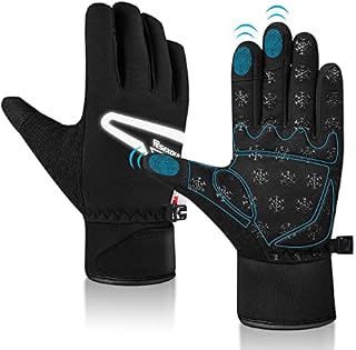 Fesexoul Outdoor Sports Gloves, Thermal Gloves Breathable liner, Touch Screen Gloves, Cycling Running Gloves Windproof Non-slip, Winter Gloves for Men Women Cycling Climbing Hiking Skiing