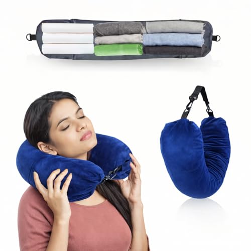 Almohada de viaje ajustable de terciopelo sin relleno