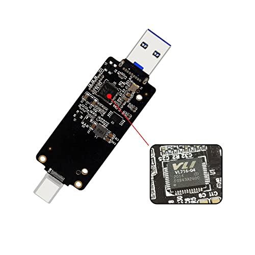 NFHK USB-C USB3.0 Type-C to CFast 2.0 Card Adapter PCBA CFast Card Reader for Desktop Laptop, Black CFast to USB-A+C - Image 2