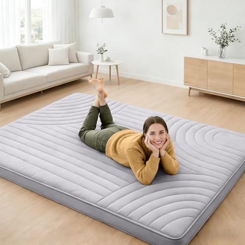 ZonLi Japanese Floor Mattress Futon Mattress Full Size, Thicken Roll Up Tatami Mat Washable Cover,...