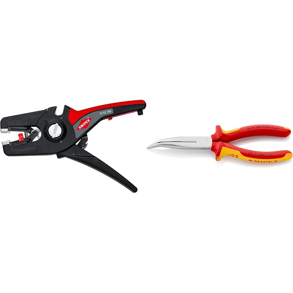 Knipex PreciStrip16 12 52 195 SB et pince demi-ronde chromée 26 26 200