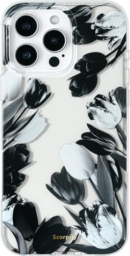 Coque iPhone 16 Pro jolie tulipe noire cadeau idéal pour femmes et adolescentes